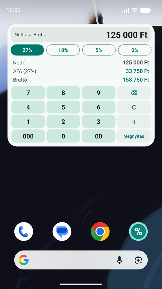 The home-screen widget, unlocked with Pro