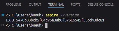 Aspire CLI version