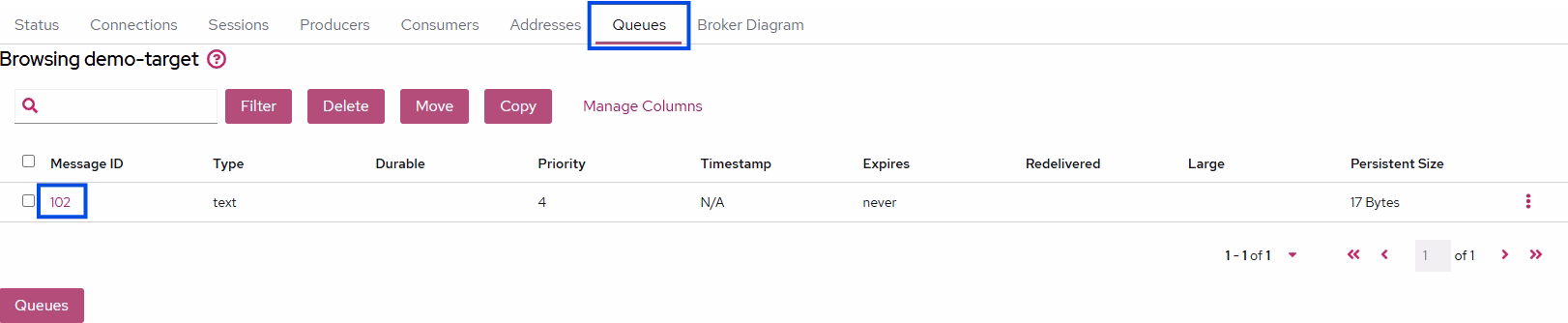 browse queue contents