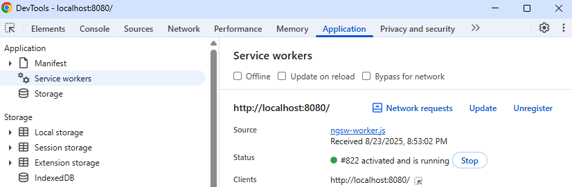 application tab