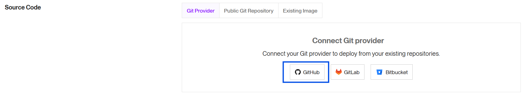 Connect git provider